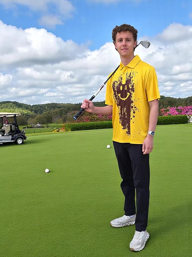 Funny Parody Golf Polo Shirt – Fun Movie Performance Quick Dry UPF Sun Protection Moisture Wicking Casual Wear Shocker Golf