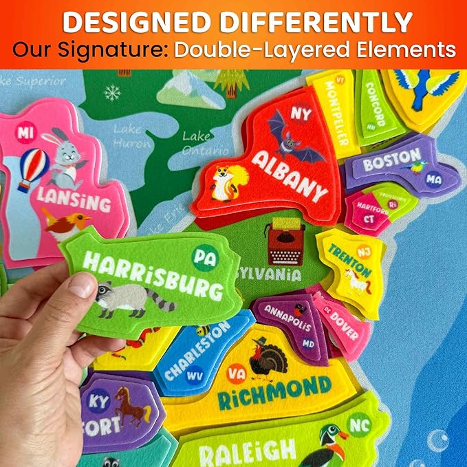 QUOKKA USA Felt Board for Kids 3-5 Years Old - Image 5