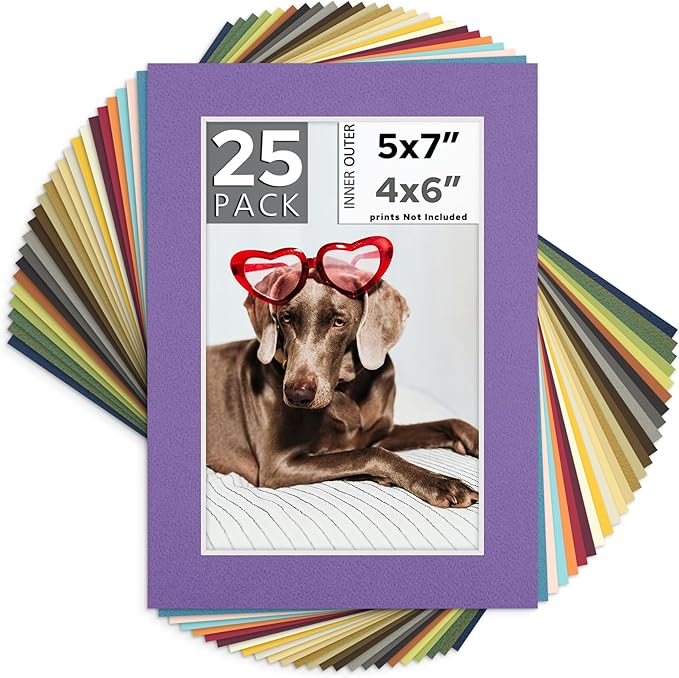 Mat Board Center, 5x7 for 4x6 Mixed Color Mats by MatBoardCenter