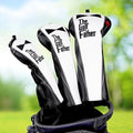 The Golf Father Funny Golf Club Covers, Driver Fairway Wood Hybrid Headcover, Mallet Putter Covers Blade Headcovers Putter Cover Magnetic, Black and White Color Iron Covers for Most Brands