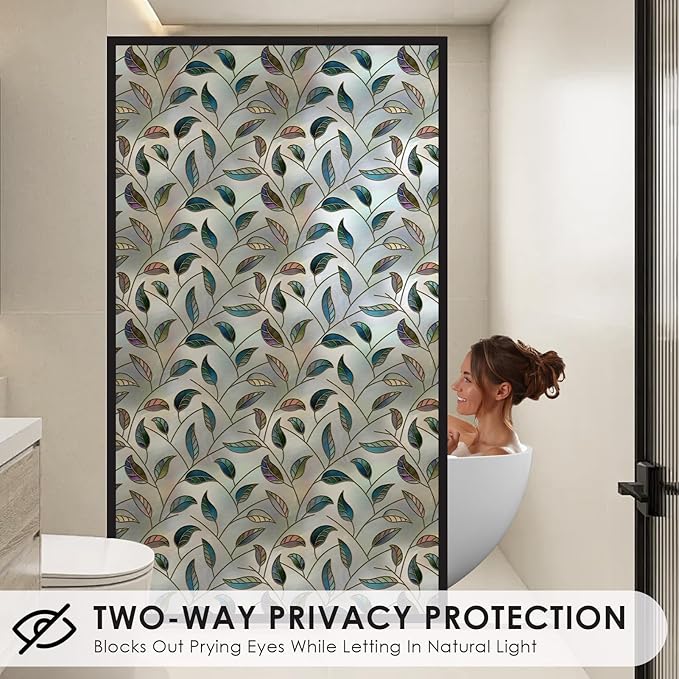 DKTIE Window Privacy Film Frosted Glass Static Cling UV Sun Blocking Heat - Image 2