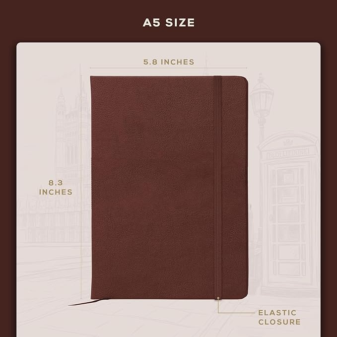 Beechmore Books A5 Sketch Book – 5.8"x8.3" Premium Vegan Leather Hardcover - Image 3