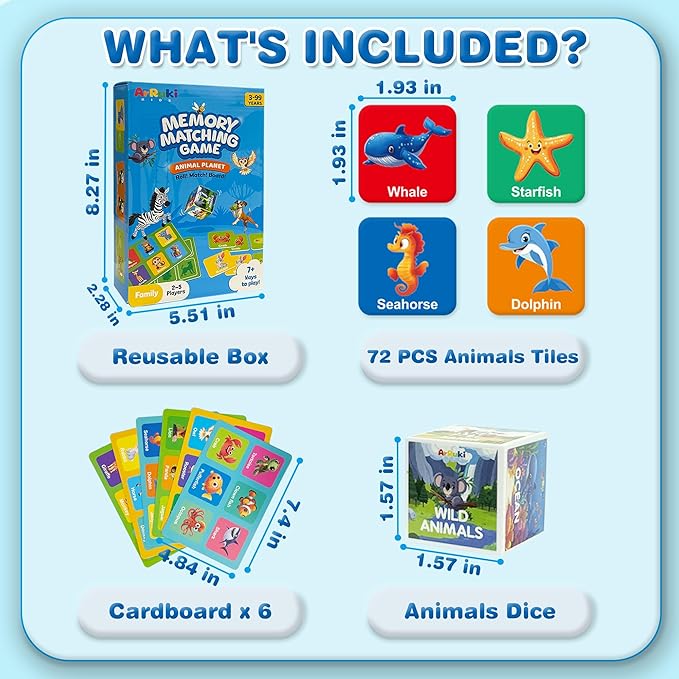 72 PCS Animals Memory Matching Game - Image 7