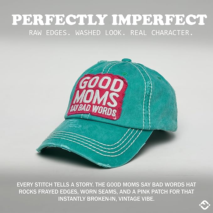 Funky Junque Distressed Vintage Baseball Cap - Embroidered Patch Women's Hat - Holiday, Lifestyle & Patriotic Designs