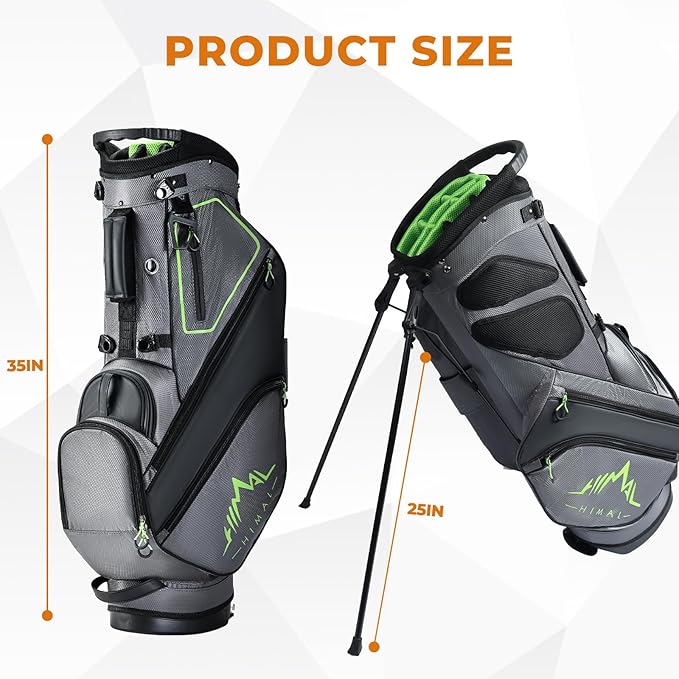 UNIHIMAL 14 Way Dividers Golf Stand Bag Lightweight, Golf Bag for Men Women with Multiple Pockets, Dual Strap and Rain Cover Hood