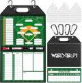 Magnetic Baseball Lineup Board for Dugout | Professional Baseball/Softball Clipboard for Coaches, Foldable | Leather Cover | Carry Handle | Detachable Scoreboard | 30 Lineup Cards