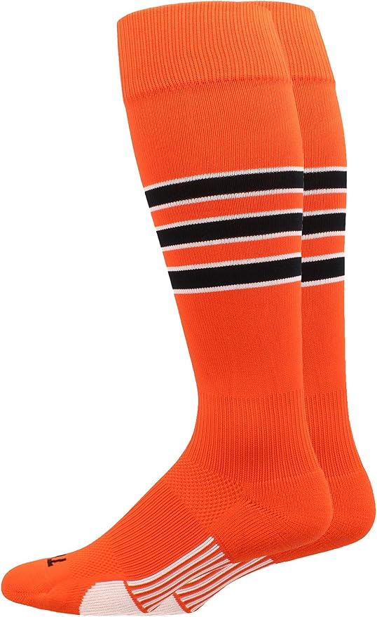 MadSportsStuff Softball Socks Baseball Socks | White & Team Colors | USA Made | Sizes for Girls, Youth Boys, Men & Women