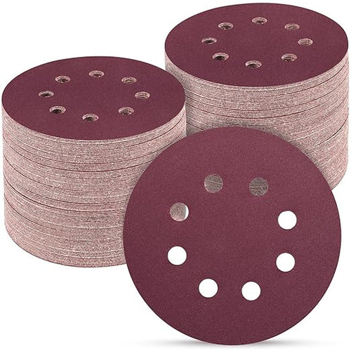 100 PCS 5 Inch Sanding Discs 1200 Grit, Round Hook and Loop Sandpaper by POTUINOM