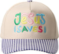 MIRMARU Two-Tone Vintage Canvas Trucker Hats for Men & Women, Adjustable Size Baseball Caps with Trendy Embroidered Design