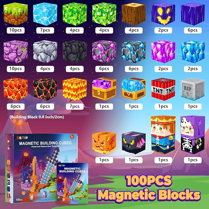 Magnetic Blocks, Kids Magnetic Building Cubes Toys - Image 3
