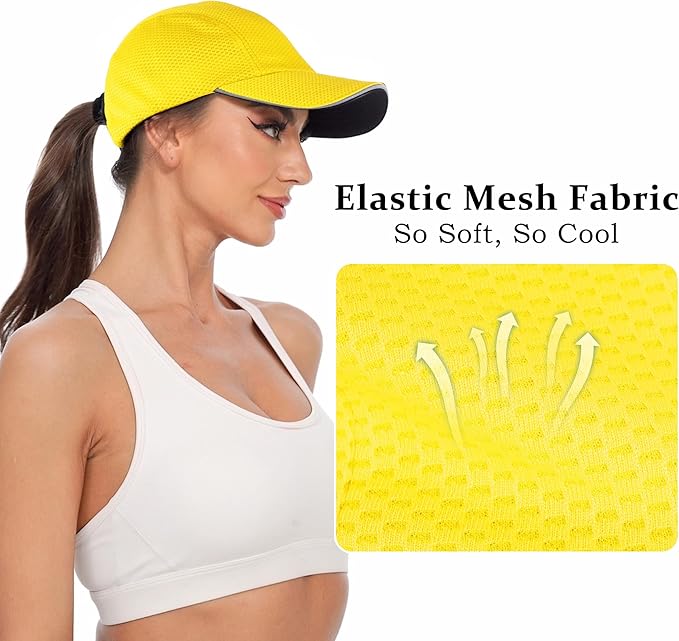 GADIEMKENSD Women's Race Day Running Cap Performance Mesh Hat - Excellent Ventilation, Lightweight, Reflective Safety