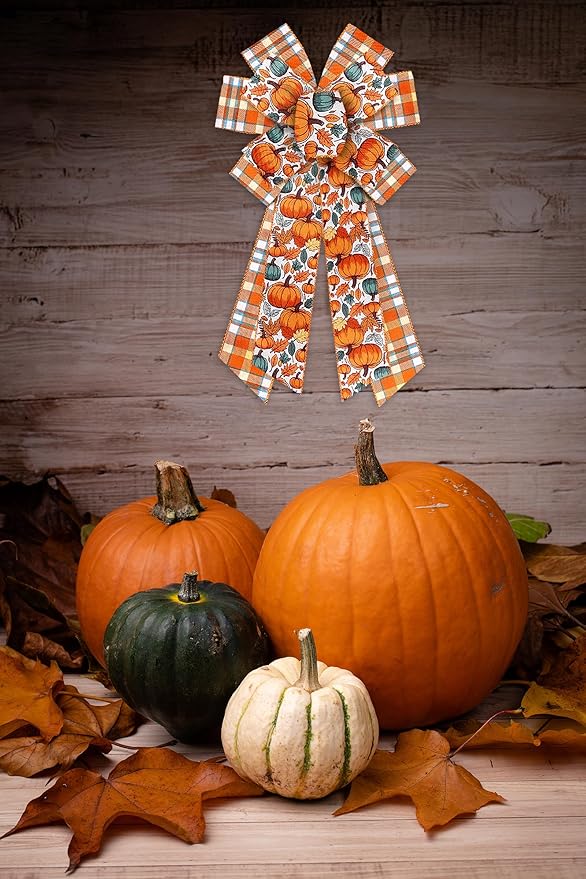 2 Rolls 2.5 Inch x 20 Yards Thanksgiving Fall Wired Ribbon - Image 3