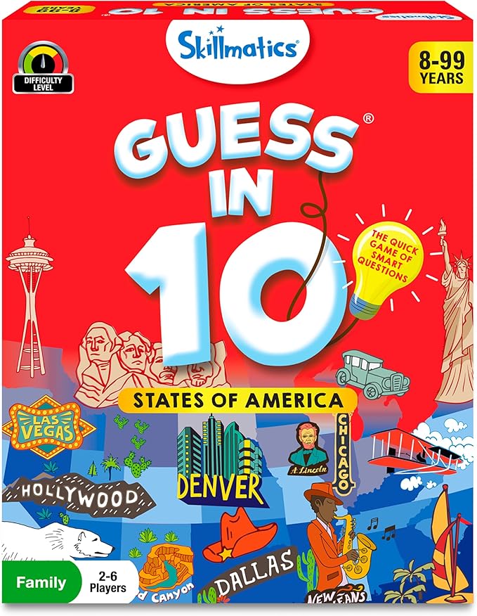 Skillmatics Guess in 10 States of America, Educational Travel Toys, Christmas by Skillmatics