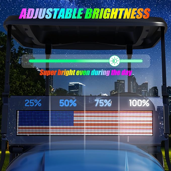 10L0L Golf Cart Devil Eyes Light Sign, Programmable Flexible Screen for Windshield, DIY Dynamic Programmable with App Control,Window Screens for Festivals, Daily