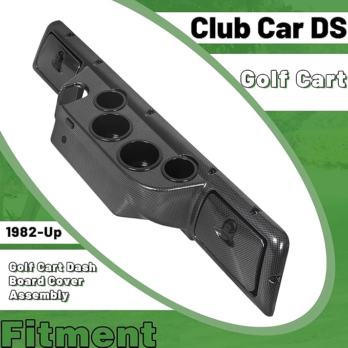 ECOTRIC Golf Cart Dash Board Cover Assembly Carbon Fiber Style Compatible with 1982 and Up Club Car DS Golf Cart
