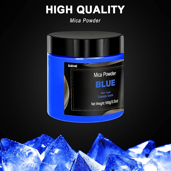 Blue Mica Powder Pigment -Cosmetic Grade Metallic Mica Powder - Image 8