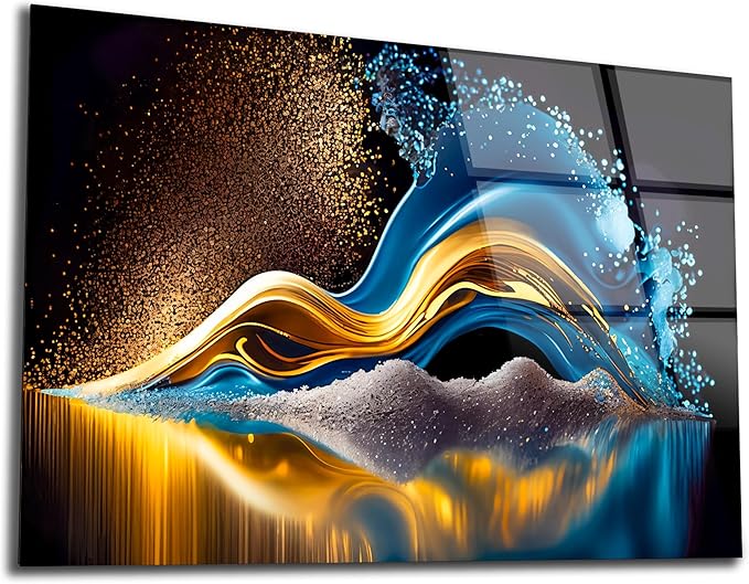 SpiritualHands Colorful Abstract Printed Tempered Glass Wall Art Painting by SpiritualHands