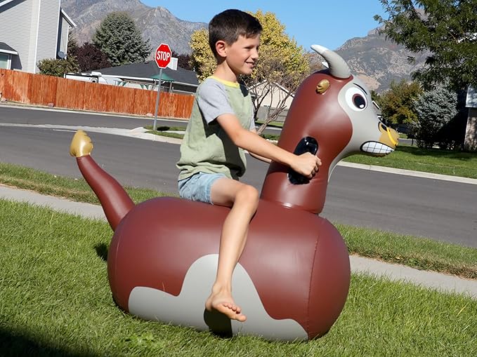 Hearthsong Hop N Go Inflatable Bull Riding Bouncy Hopping Toys - Image 5