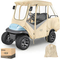 10L0L 4-Passengers Golf Cart Enclosure for Club Car Precedent 57" Short Roof, 600D Waterproof Clear Rain Cover with Security Side Mirror Openings, All Weather Waterproof Snowproof Driving Covers