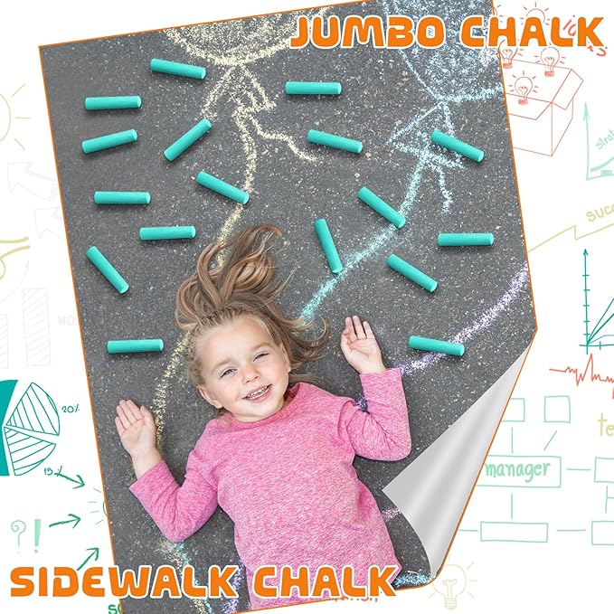 25 Pcs Sidewalk Chalks for Kids Non Toxic Jumbo Chalk for Party Gift Outdoor - Image 5