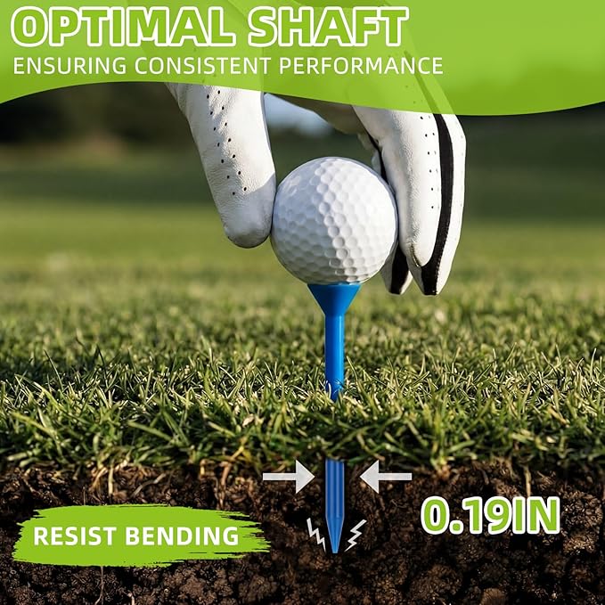 320 Pcs 3-1/4" Plastic Golf Tees with Large Cup, Golf Accessories Gifts for Men, Unbreakable Low Friction & Low Spin Long Tees for Improved Driving Distance and Accuracy