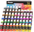 ABEIER Acrylic Paint Set, 56 Colors, Matte Finish, Waterproof, Rich Pigments by ABEIER