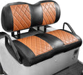 NOKINS Golf Cart Seat Covers Fit EZGO TXT RXV Freedom Liberty Express Premium Front Seat Cushion, Golf Cart Accessories Replacement Premium Front Seat Covers, No Stapler (Brown&Black)
