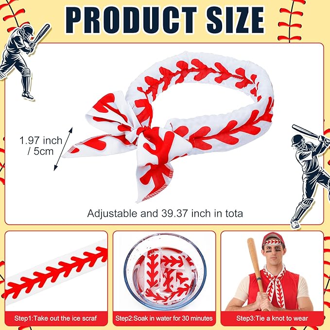 Shyyween 12 Pcs Baseball Cooling Towels Softball Cooling Neck Wraps Ice Scarf Bulk Cool Bandana for Women Men Team Gift Sport