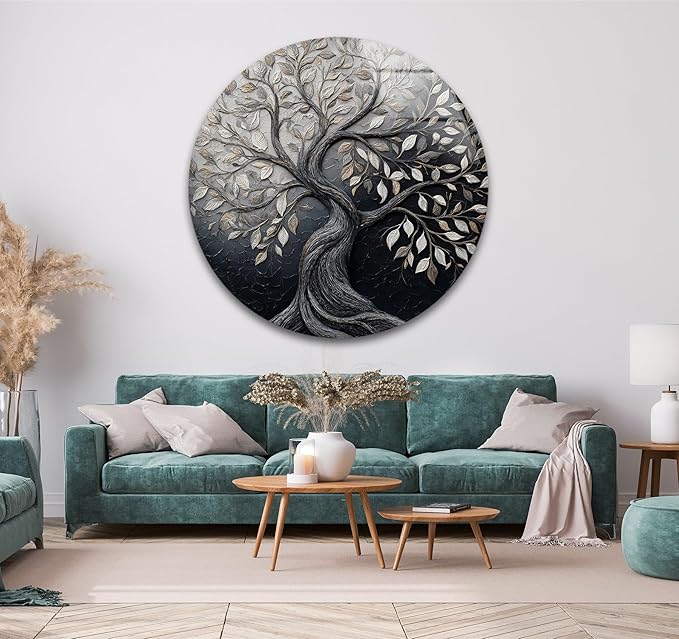 My Photostation.com 20'' Diameter Twilight Tree of Life Round Glass Wall Art - Image 2
