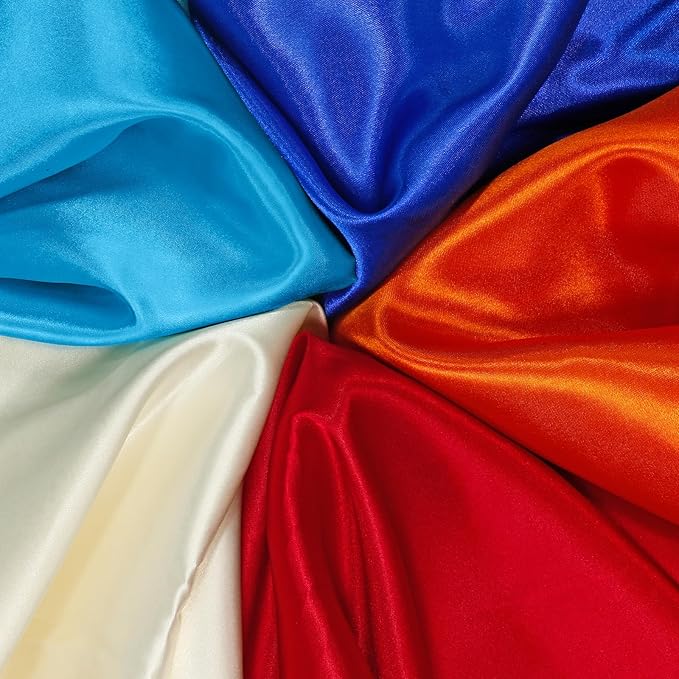 RUDONG M Aqua Blue Satin Fabric by The Yard, 1 Yard x 60 Inch Wide Silky - Image 6