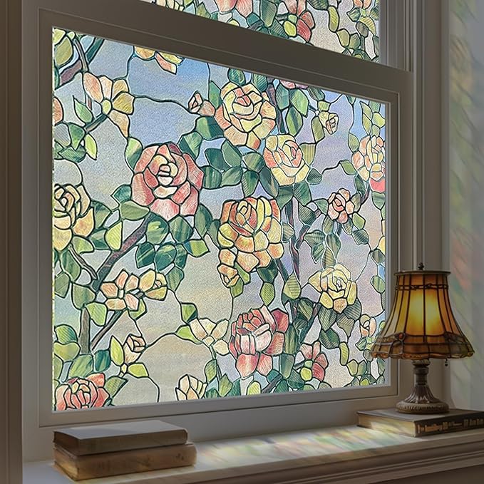 Stained Glass Window Film, 3D Decorative Window Privacy Film by ADDHERES