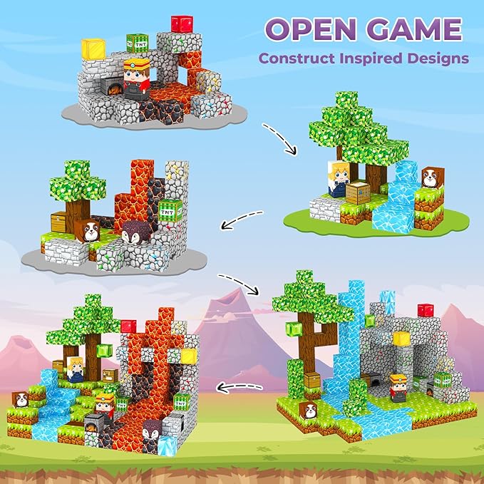 Magnetic Blocks, Magnetic Tiles Building Blocks, Magnet Cubes Toddler Kids Toys - Image 4