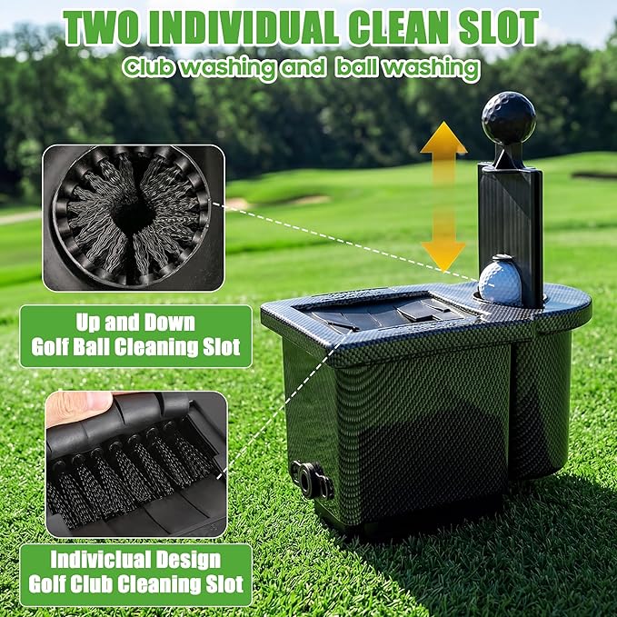 10L0L Golf Cart Ball Washer and Club Cleaner Kit, Detachable Golf Club Head and Ball Washer Golf Cleaner for EZGO Club Car Yamaha