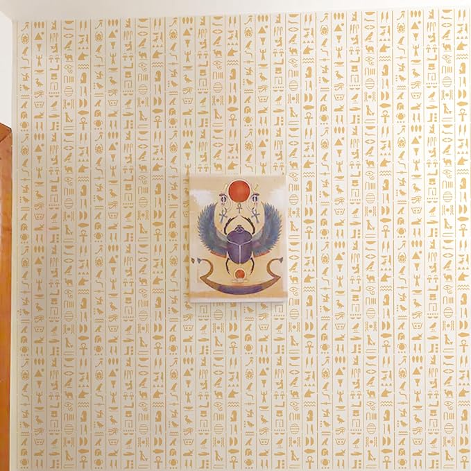 Egyptian Hieroglyphs Stencils, Ancient Egyptian Glyphs Alphabet Painting - Image 6
