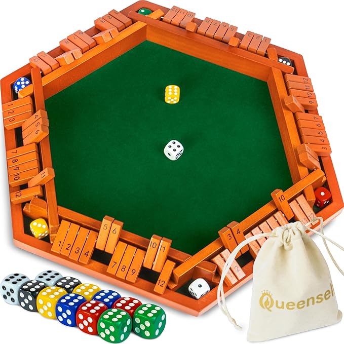 Queensell Shut The Box Game Wooden Board - Image 9