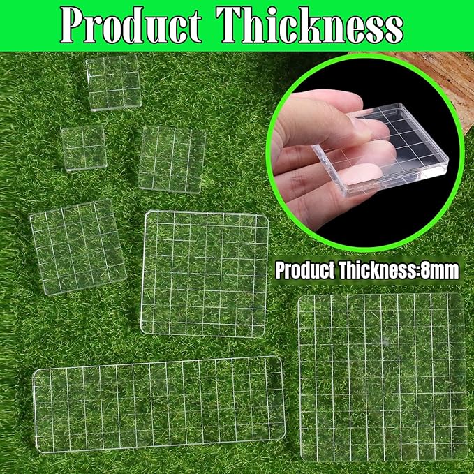 7Pcs Square-Shaped Clear Acrylic Stamp Blocks Set, Acrylic Stamping Blocks - Image 3