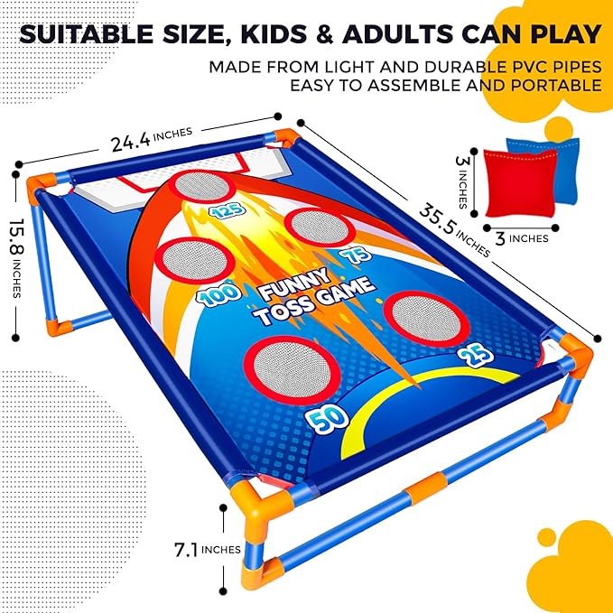Bean Bag Toss Game for Kids Outdoor Activities, Cornhole Games for 3 4 5 6 7 8 - Image 3