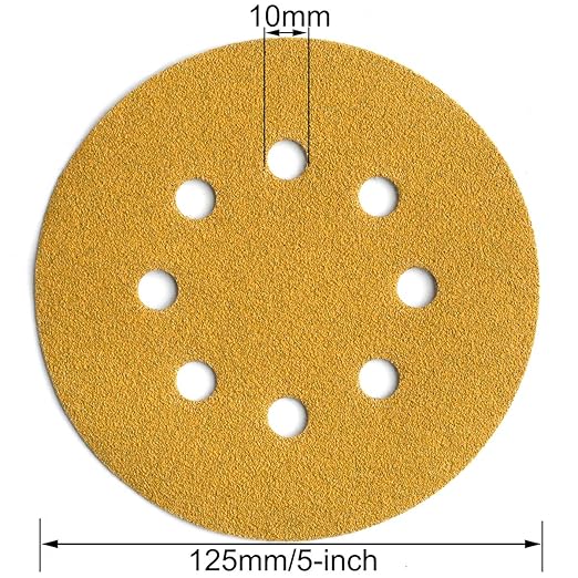 5-Inch 8-Hole Hook and Loop Sanding Discs 100-Grit Random Orbit Sandpaper - Image 6