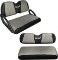 Golf Cart Seat Covers Front and Rear Set Fit for Club Car Precedent Club Car Tempo Yamaha G29 Front Seat Cushion and Aftermarket Universal Back Seat Cushion Covers Black&Grey