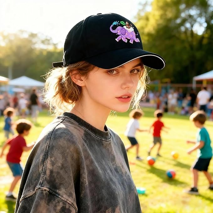 Embroidered Baseball Cap for Men Women, Breathable Cotton Adjustable Hat, Various Patterns for Casual Daily Outfits