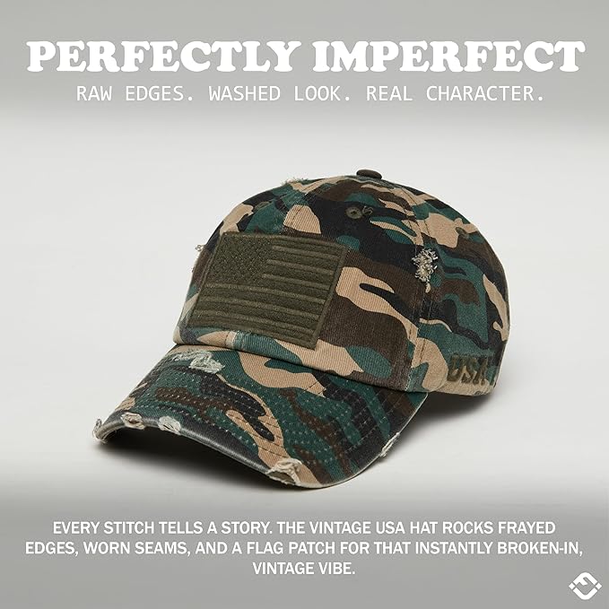 Funky Junque Distressed Vintage Baseball Cap - Embroidered Patch Women's Hat - Holiday, Lifestyle & Patriotic Designs