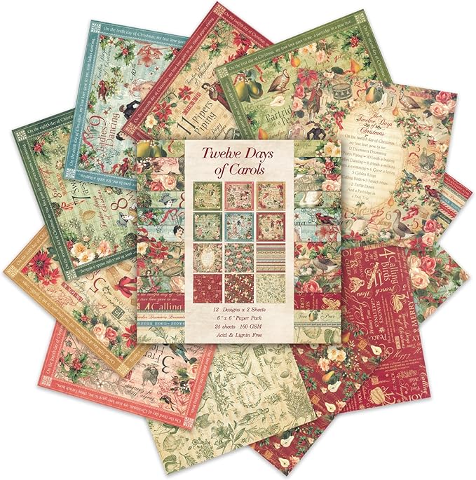 24 Sheets 12 Designs Scrapbook Paper Pad, Scrapbooking DIY Decorative - Image 2