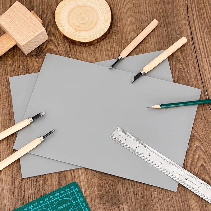 Yeaqee 1 Pcs 9 x 12 Inch Linoleum Block Rubber Carving Block Soft Linocut - Image 7