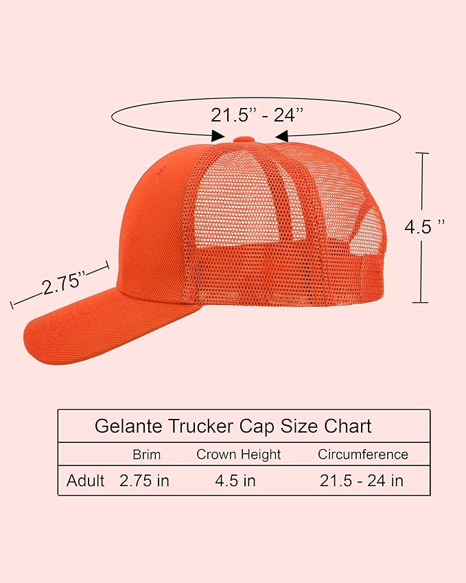 Gelante Mesh Trucker Hat Baseball Cap Structured Front Panel Wholesale LOT 12 Pack