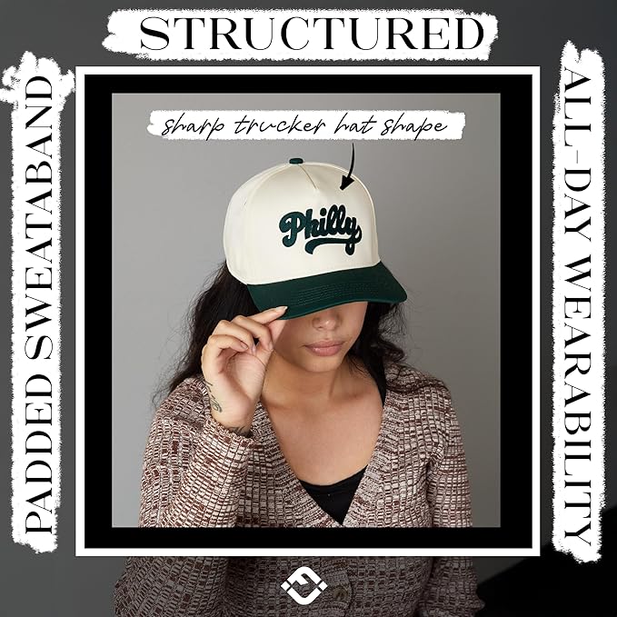 Funky Junque Trucker Hat Women Men 2-Tone Baseball Cap – Vintage Western Style Embroidered Snapback, Premium Cotton Blend