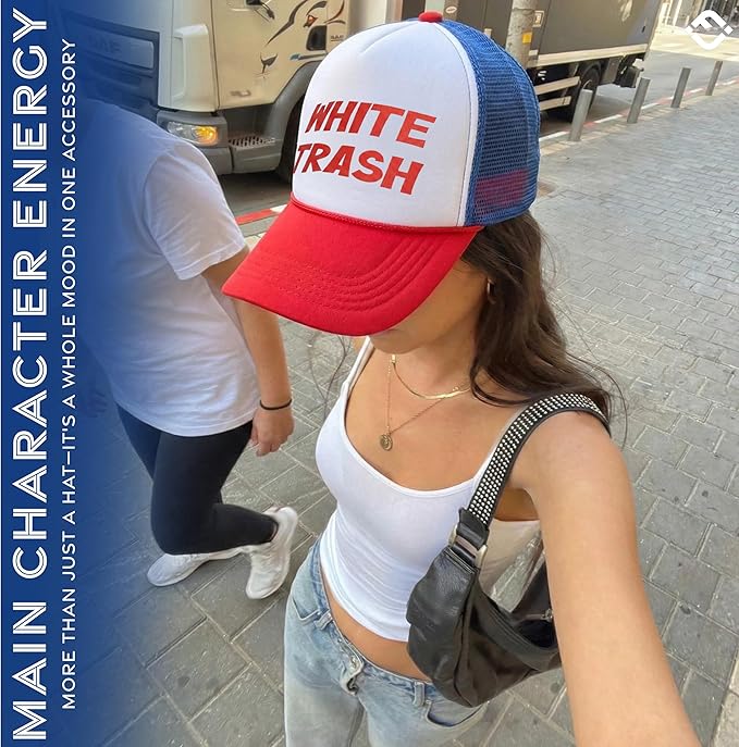 Funky Junque Premium Mesh Snapback Trucker Hat - Stylish Comfort for All - Patriotic, Humor & More