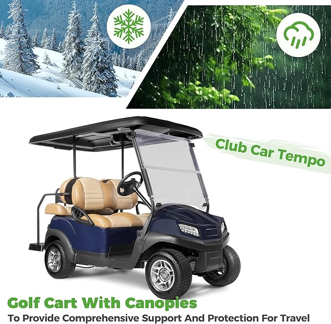 10L0L Golf Cart Front Roof Strut Brackets for Club Car Tempo with Steel Screw Bushings Repair Kit, Heavy Duty Strut Support Reinforcement Repair