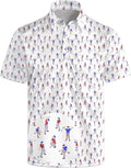 Golf Polo Shirts for Men Funny Print Short Sleeve Golf Shirts Performance Golf Polos