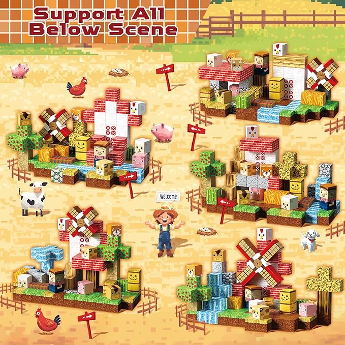 Goody King Magnetic Blocks | 120PCS Magnetic Building Blocks, Magnetic Farm - Image 3