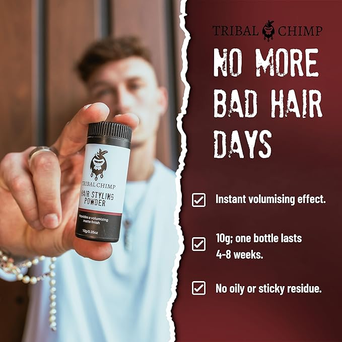 Tribal Chimp Hair Styling Powder, All-day Invisible Hold Hair Volumizer and - Image 3